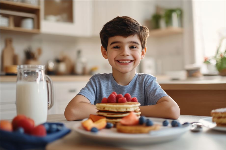 chłopiec - zdrowe pancakes 